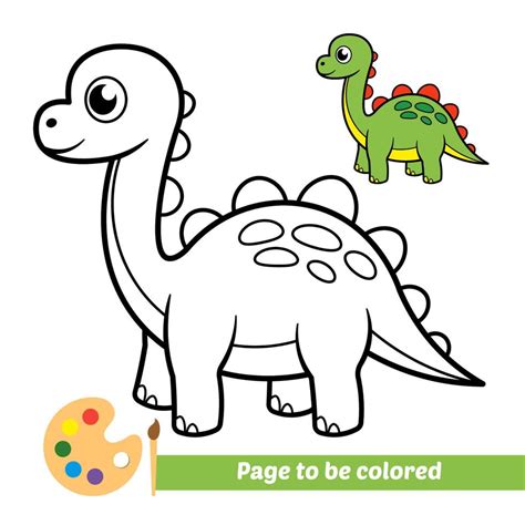 Libro Para Colorear Para Niños Vector De Dinosaurio 4374772 Vector En