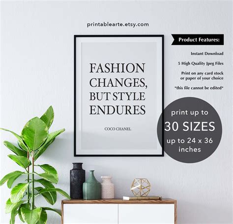 Chanel Poster Fashion Changes But Style Endures Fashion Etsy