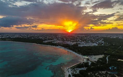 Sunset Over Playa Del Carmen Mexico Fromewhereidrone Aerial