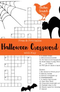 Print these crosswords for yourself or for use by your school, church, or other organization. Free & Printable Halloween Crossword Puzzle with Key