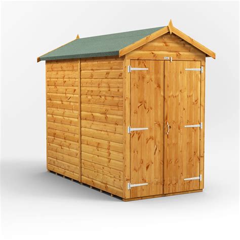 8 X 4 Premium Tongue And Groove Apex Shed Double Doors Windowless
