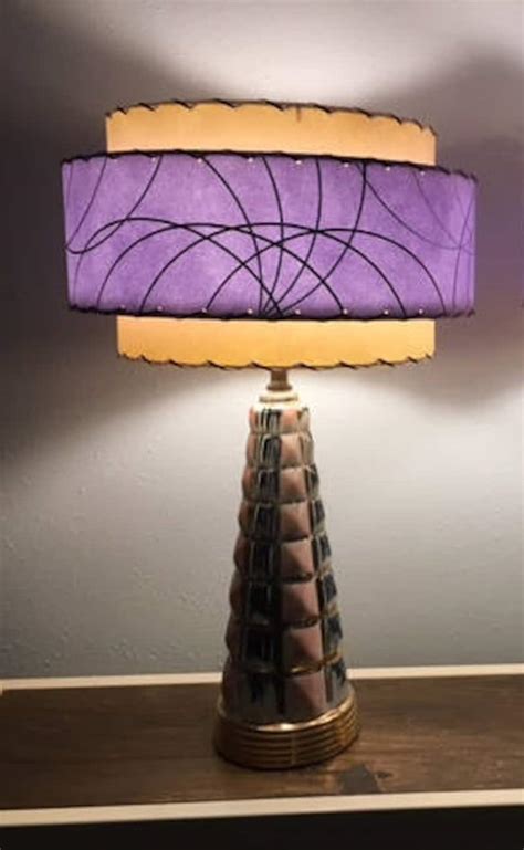 Mid Century Style Tier Fiberglass Lamp Shade Retro Modern Etsy