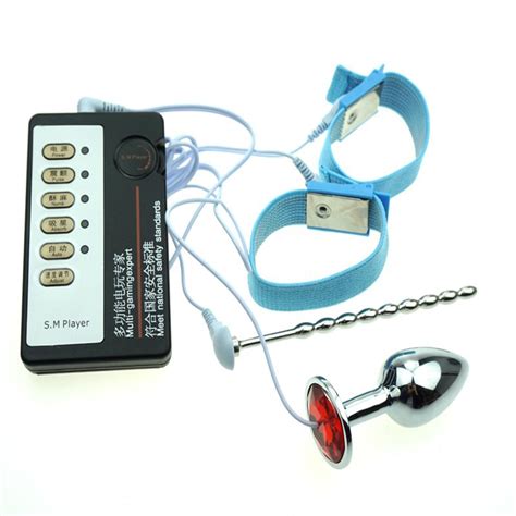 Electro Penis Stimulator Ring And Anal Plug Sex Toys For Men Electrical