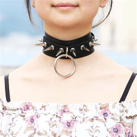 Rock Style O Round Chokers For Women And Men Leather Chokers With