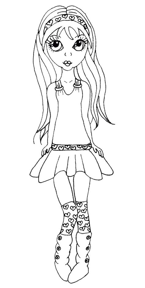 Imprimer un dessin de coloriage fille pour détente relaxation et coloriage de fille à imprimer pour une activité éducative. coloriage de fille ado | Zafia