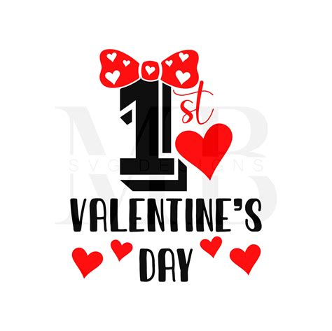 1st Valentine's First Valentine's Day Svg My 1st | Etsy