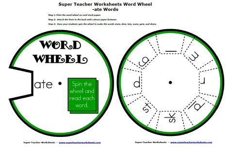 Phonics Word Wheels Phonics Words Super Teacher Worksheets Word Wheel