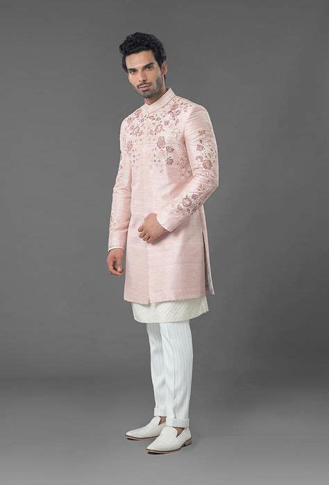 To complement your pink shirt when you're wearing a full suit, choose one of the following: Light Pink Color Raw Silk Sherwani | Sherwani for men ...
