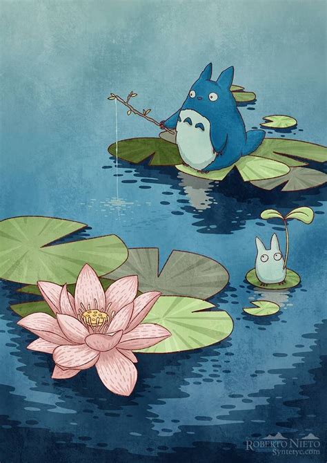 Fishing In The Pond By Syntetyc On Deviantart Totoro Totoro Imagenes