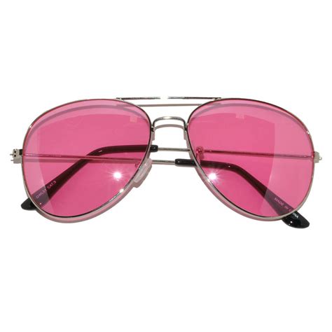 Owl ® Eyewear Aviator Sunglasses Colored Pink Lens Silver Frame One Dozen Online