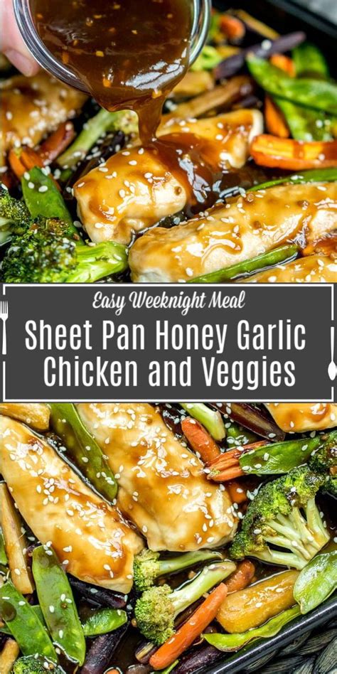 Marinate the veggies with the remaining marinade. Sheet Pan Honey Garlic Chicken and Veggies in 2020 | Sheet ...