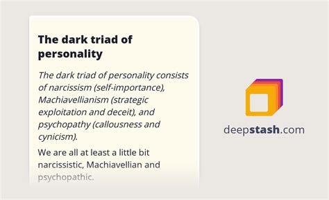 The Dark Triad Of Personality Deepstash