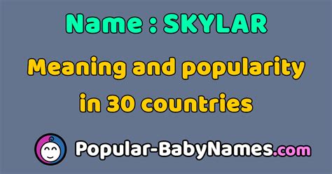 The Name Skylar Popularity Meaning And Origin Popular Baby Names