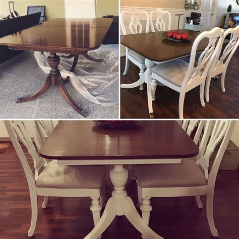 Duncan Phyfe Table Makeover White Chalk Paint On Table Base And