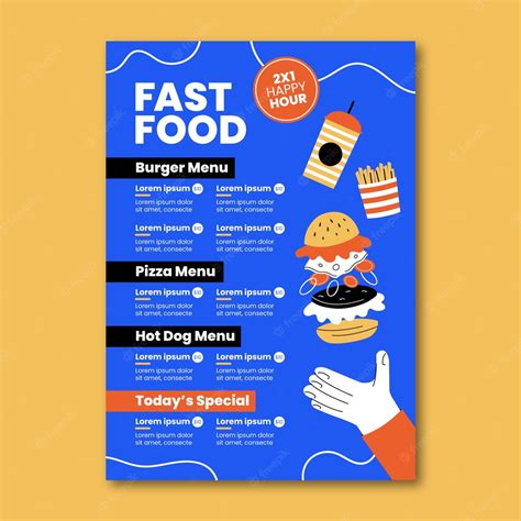 Free Vector Fast Food Menu Template