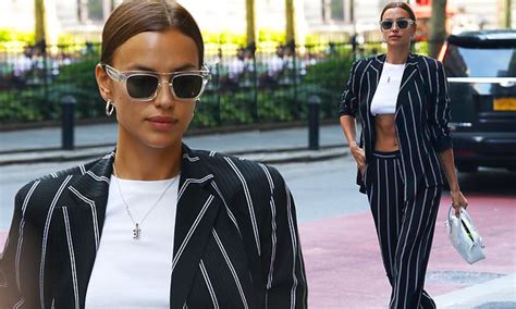 Irina Shayk Flaunts Her Toned Abs In A Crop Top And Pinstripe Suit Before She Took Over The