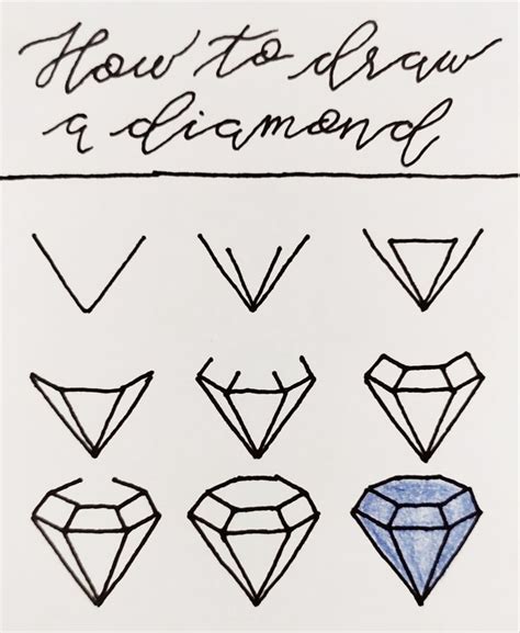 How To Draw A Diamond Step By Step At How To Draw
