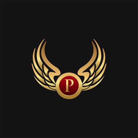 Luxury Letter P Emblem Wings Logo Design Concept Template 611269 Vector