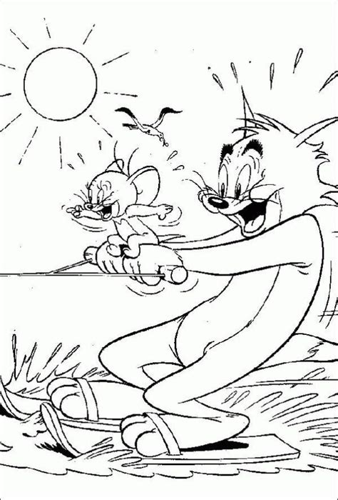 Tom I Jerry Bawią Się Na Morzu Kolorowanki Do Wydrukowania