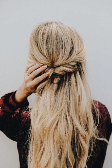 Twisted Braid Half Up Half Down Pulled Back Blonde Hair In 2019 Hair