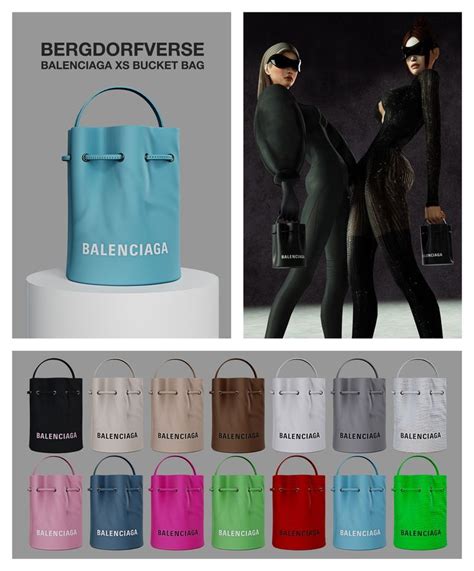 Balenciaga Xs Bucket Bag In 2021 Sims 4 Sims 4 Clothing Sims 4 Cas Mods