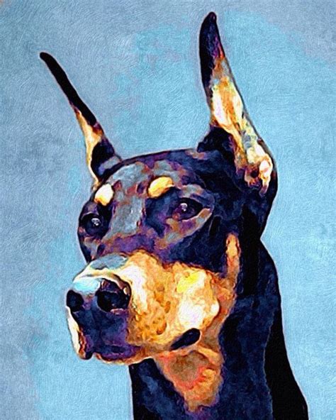 Doberman Pinscher Colorful And Proud 8x10 By Animalartincognito Dog