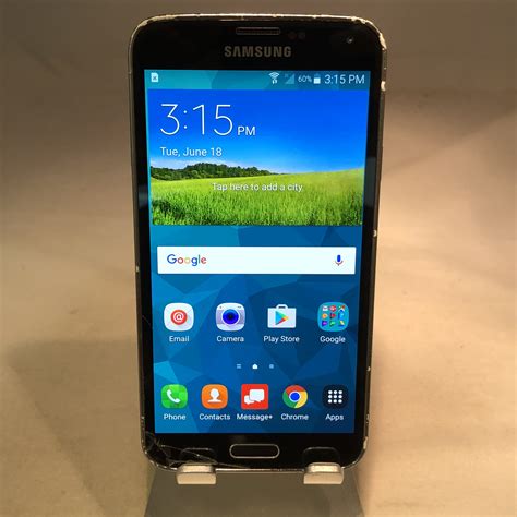Samsung Galaxy S5 16gb Charcoal Black T Mobile Cracked Screen Fully