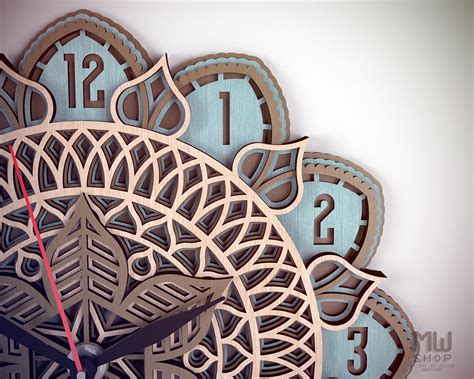 C24 Wooden Wall Clock Dxf File For Laser Cut Laser Cut Etsy