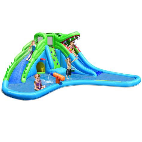 Costzon Inflatable Water Slide 7 In 1 Giant Water Park Wsplash Pool