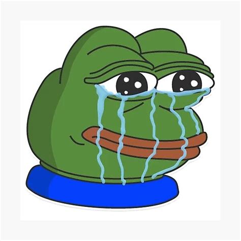 Lámina Fotográfica Meme Pegatinas Verde Pepe Llorando De Julocreation