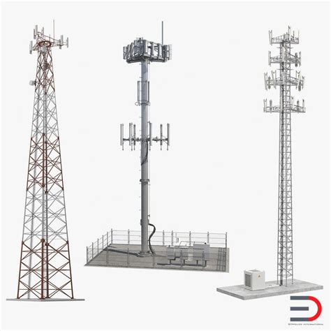 Cellular Towers Collection 3d Model