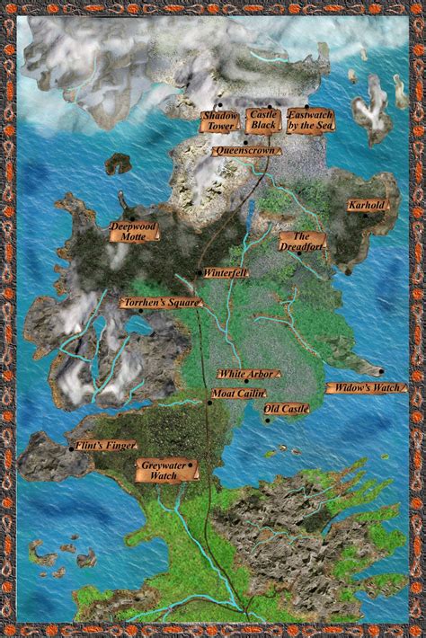 Map Of North Cities Kobo Gameofthrones Westeros North City