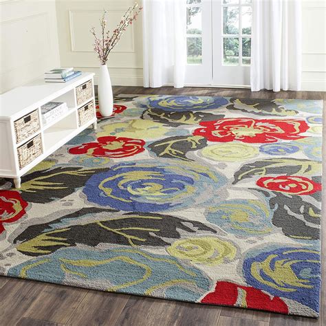 Nourison aloha 8 x 10 multicolor indoor/outdoor abstract coastal area rug. Safavieh Four Seasons Collection FRS437B Hand-Hooked Ivory ...