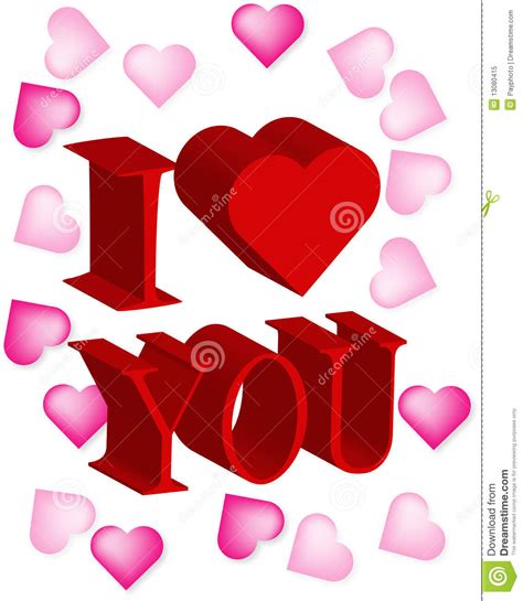 Abstract I Love You Background Stock Illustration