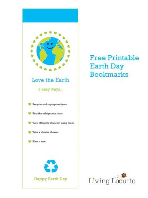 Earth Day Bookmarks Free Printable T For Kids