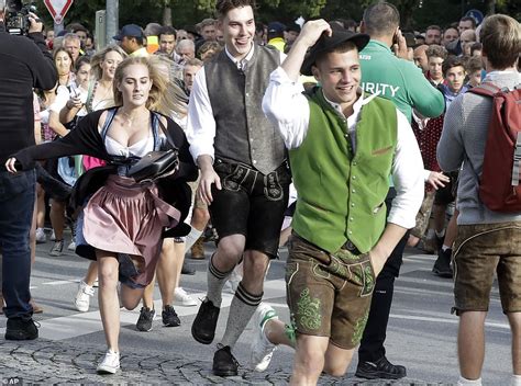 Oktoberfest Takes Off In Germany With Thousands Cramming Into The