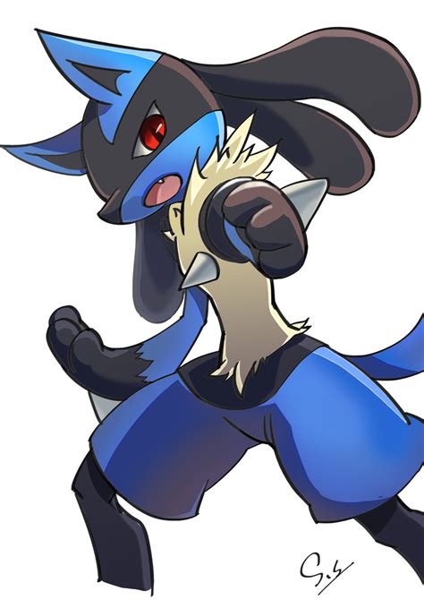 I am a lucario that loves to stomp,crush bugs with my paws Lucario by ShadeShark on DeviantArt