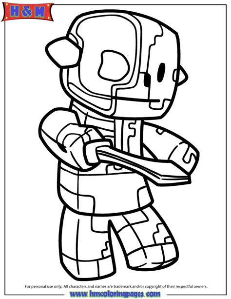 minecraft zombie pigman coloring pages coloring home