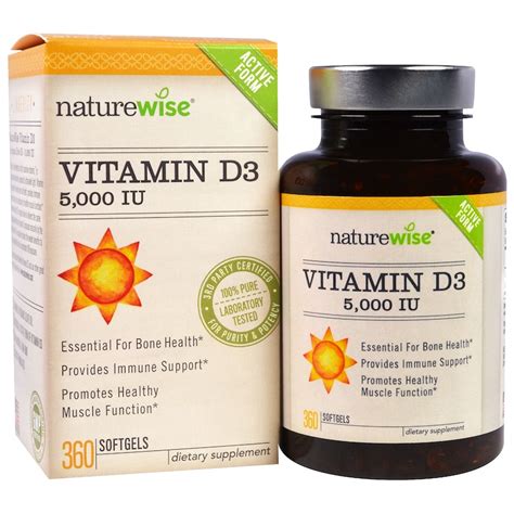Naturewise Vitamin D3 5000 Iu 360 Softgels Iherb