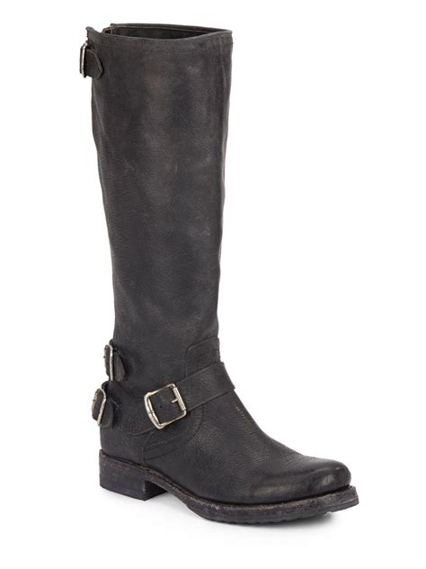 Buy, sell, empty your wardrobe on our website. Lyst - Frye Veronica Knee-high Leather Buckle Boots in Black