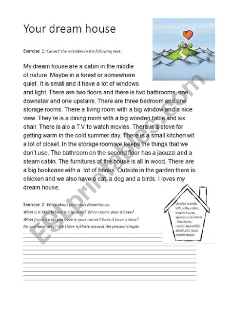 Your Dream House Simple Present Esl Worksheet By Missake2