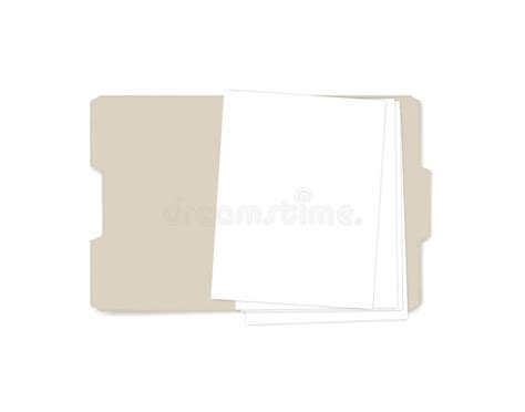 Open File Folder With Cut Tab Realistic Mockup Letter Size Tabbed
