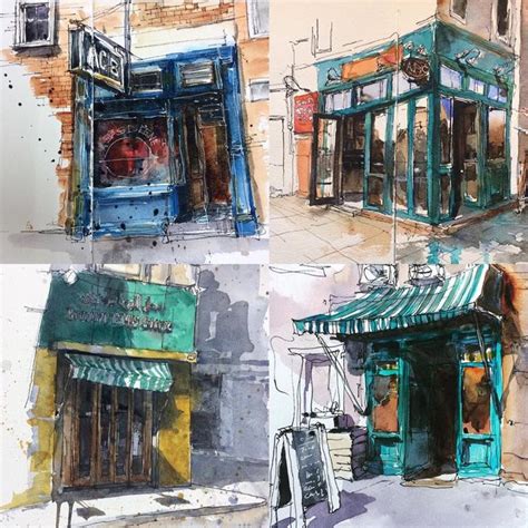 Facebook Rehams Sketchbook Collection Of Store Facades In Watercolor