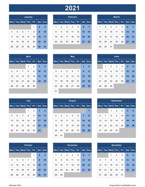 2021 Calendar 2021 Week Numbers Excel Calendar Printables Free Blank