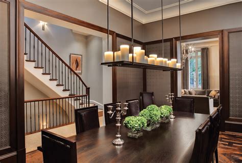 Transitional Brown Dining Room Luxe Interiors Design
