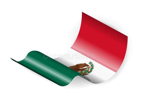 Waving Mexico Flag On A White Background Vector Illustration Stock