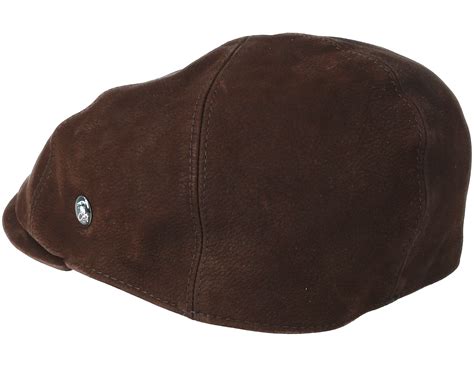Leather Sixpence Brown Flat Cap City Sport Caps Uk
