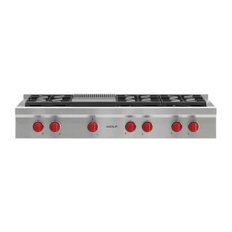 Wolf sealed burner gas rangetops quick start. Wolf Sealed 6 Burner Rangetop with Griddle/Teppanyaki ...
