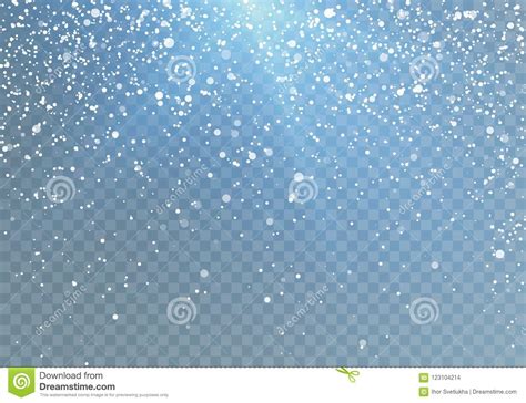 Snowfall Pattern With Blue Shine Falling Snowflakes Vector