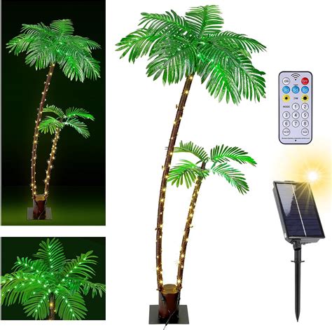 Knhuos Solar Lighted Palm Trees For Outside Patio 6ft 192